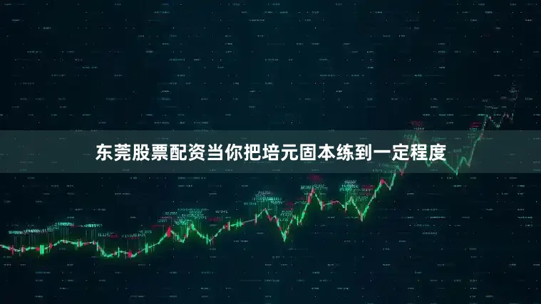 东莞股票配资当你把培元固本练到一定程度