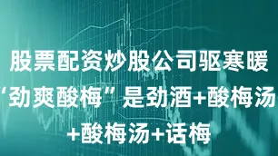 股票配资炒股公司驱寒暖身；“劲爽酸梅”是劲酒+酸梅汤+话梅